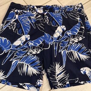 Ralph Lauren Blue Parrot Print Golf Shorts